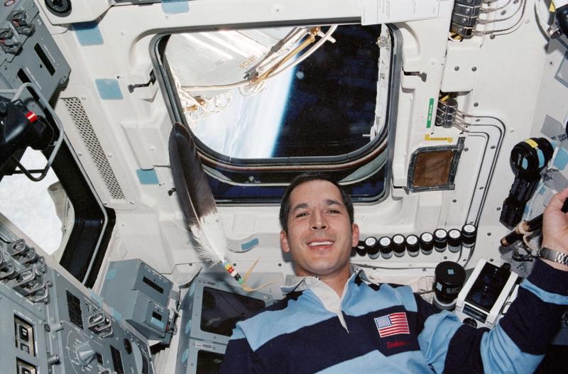 Chickasaw astronaut John Herrington brought an eagle feather and a Native flute to space